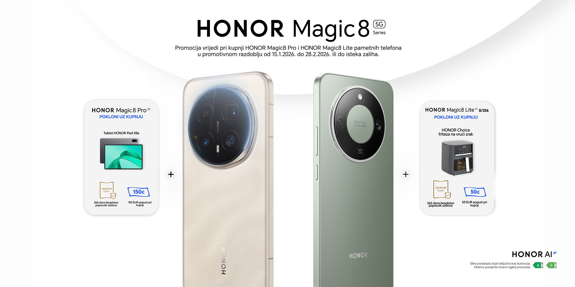 Honor Magic 8 serija + poklon friteza na vruć zrak
